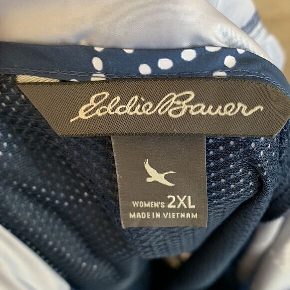 Eddie Bauer USA Windbreaker Coat America Stars Red white blue UPF 50 Anorak Dust - Picture 6 of 6